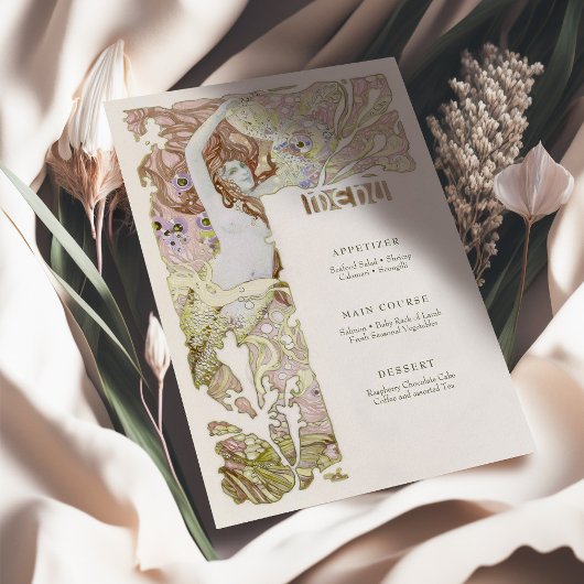 Menu  Zeemeermin Art Nouveau Kaart