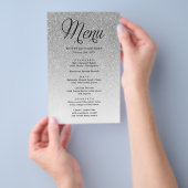 Menu Zilver Glitter-scriptkop (Hand)