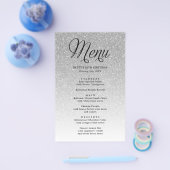 Menu Zilver Glitter-scriptkop (Enkel)