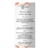 Menu zilver roos gouden marmer elegante bruiloft (Voorkant)
