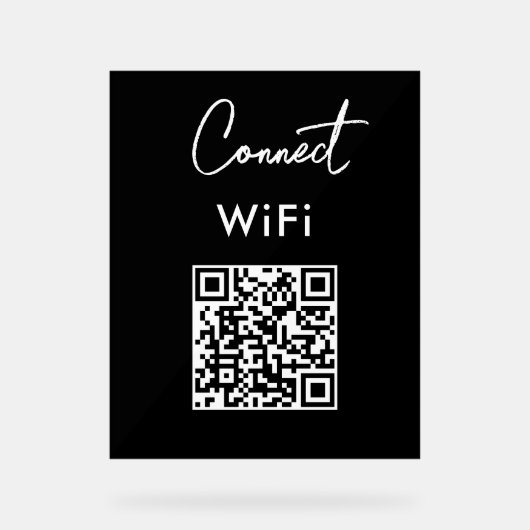 Menu zonder aanraakfunctionaliteit QR Connect WiFi Acryl Bord (Voorkant)