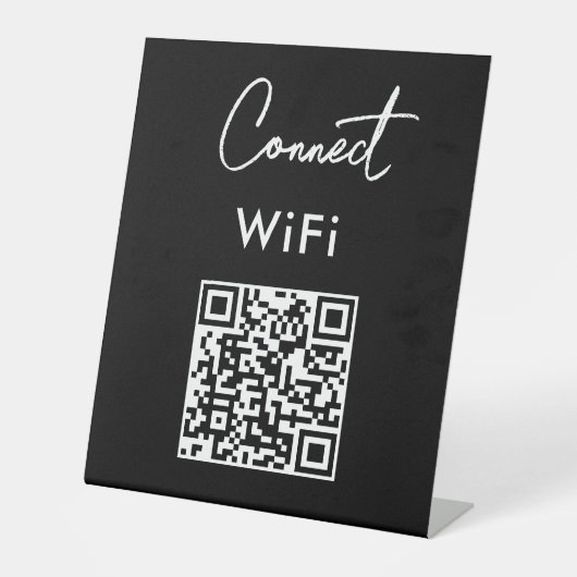 Menu zonder aanraakfunctionaliteit QR Connect WiFi Reclamebord Met Voetstuk (Voorkant)