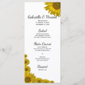 Menu Zonnebloem rand bruiloft (Voorkant)