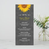  menu Zonnebloem Rustic Chalkboard Wedding (Staand voorkant)