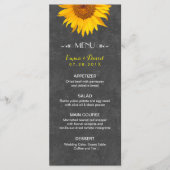 menu Zonnebloem Rustic Chalkboard Wedding (Voorkant)