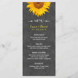  menu Zonnebloem Rustic Chalkboard Wedding