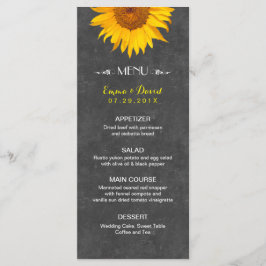  menu Zonnebloem Rustic Chalkboard Wedding