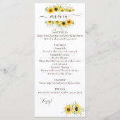 Menu Zonnebloem voor dubbele Waterverf (Voorkant)