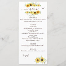 Menu Zonnebloem voor dubbele Waterverf