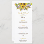 Menu Zonnebloem, Weddenschap, Baby shower (Voorkant / Achterkant)