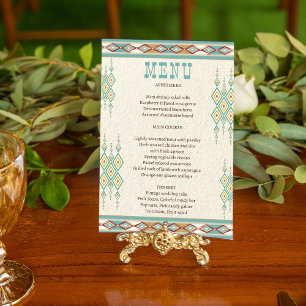 Menu Zuidelijke westerne Boho-stam bruiloft