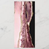 Menu Zwart en Roos Gold Calligraphy Weddenschap (Achterkant)