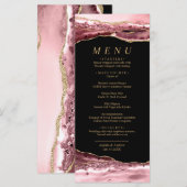 Menu Zwart en Roos Gold Calligraphy Weddenschap (Voorkant / Achterkant)