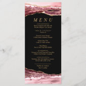 Menu Zwart en Roos Gold Calligraphy Weddenschap (Voorkant)
