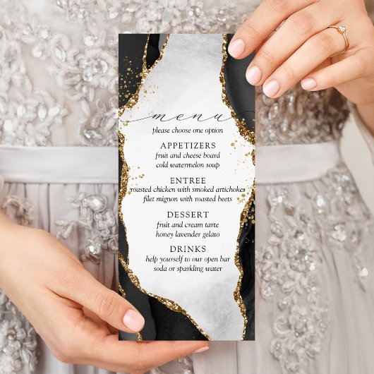 Menu Zwart, goud en grijs