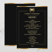 Menu Zwart-gouden Afstuderen Kaart (Voorkant / Achterkant)