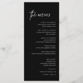 Menu Zwart minimalistisch weddenschap (Voorkant)