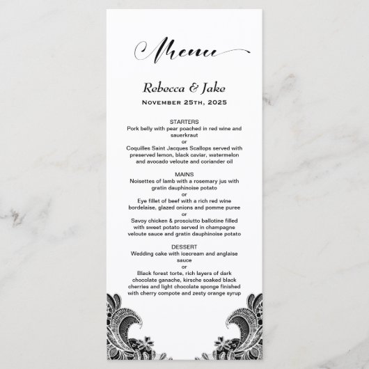 Menu Zwart-wit breedband (Voorkant)