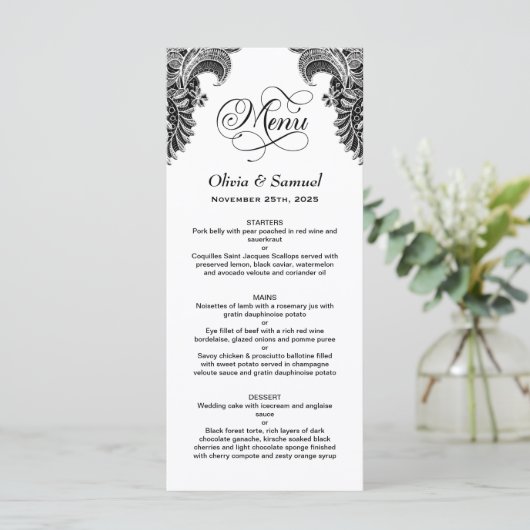 Menu Zwart-wit breedband (Staand voorkant)