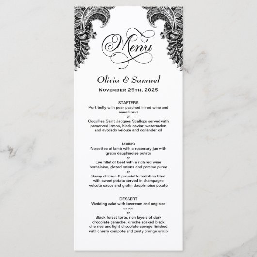 Menu Zwart-wit breedband (Voorkant)