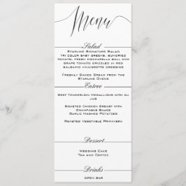 Menu Zwart-wit Elegant Wedding