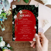 Menu Zwart-wit Elegant White Floral Wedding