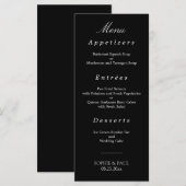 Menu Zwart-wit ellegant bruiloft (Voorkant / Achterkant)