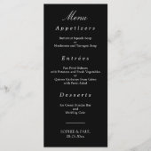 Menu Zwart-wit ellegant bruiloft (Voorkant)