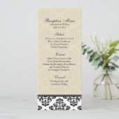 Menu Zwart wit en ivoor Damask-ontvangst (Staand voorkant)