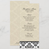 Menu Zwart wit en ivoor Damask-ontvangst (Voorkant / Achterkant)