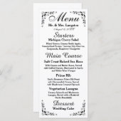 Menu Zwart-wit formele ontvangst (Voorkant / Achterkant)