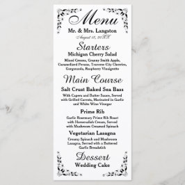 Menu Zwart-wit formele ontvangst