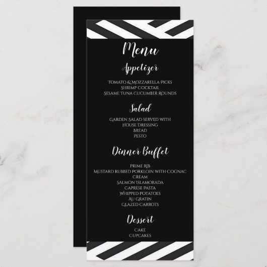 Menu Zwart-wit geometrisch Afstuderen (Voorkant / Achterkant)