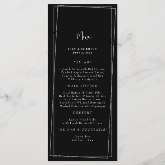 Menu Zwart-wit geometrisch Lijst (Voorkant)