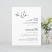 Menu Zwart-wit Modern Minimale Bar (Staand voorkant)