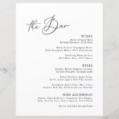 Menu Zwart-wit Modern Minimale Bar (Voorkant)