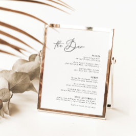 Menu Zwart-wit Modern Minimale Bar