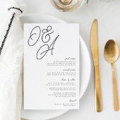 Menu Zwart-wit Oversize Monogram Weddenschap