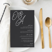 Menu Zwart-wit Oversize Monogram Weddenschap