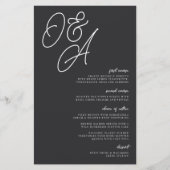Menu Zwart-wit Oversize Monogram Weddenschap (Voorkant)