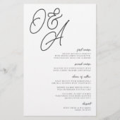 Menu Zwart-wit Oversize Monogram Weddenschap (Voorkant)