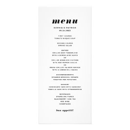 Menu Zwart-wit vet cursief