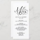 Menu Zwart-wit Whimsical Elegant Calligraphy (Voorkant / Achterkant)