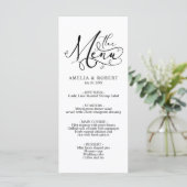 Menu Zwart-wit Whimsical Elegant Calligraphy (Staand voorkant)