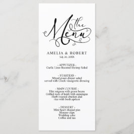Menu Zwart-wit Whimsical Elegant Calligraphy