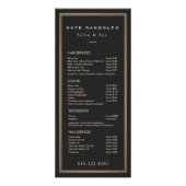 Menu zwarte goudprijs gouden rand (Voorkant)