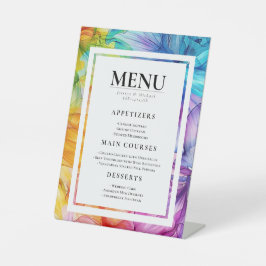 MENUKAART ETHERISCHE BLOEM RECLAMEBORD MET VOETSTUK