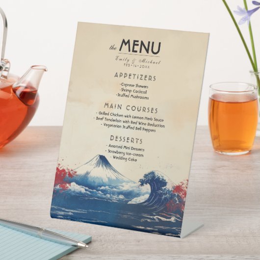 Menukaart Japanse Harmonie met Fuji Reclamebord Met Voetstuk (Insitu)