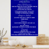 Menukaart sjabloon PERSONALIZE grote marine wit Poster (Keuken)