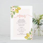 Menukaart voor leemons (Staand voorkant)